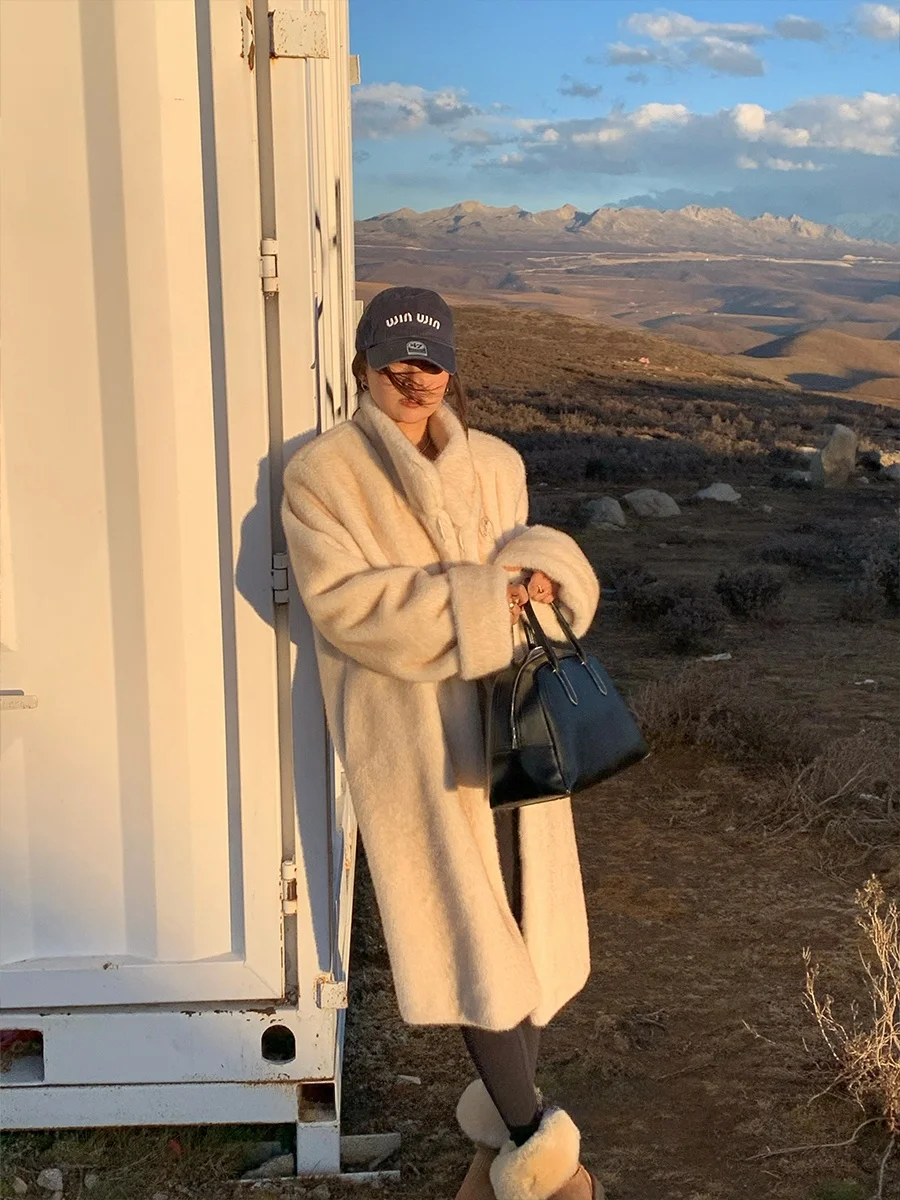 

Пальто Bluetique Svel из искусственного меха с острым воротником, удлиненное, средней длины, зимнее, женское, премиум-качества, из кожи