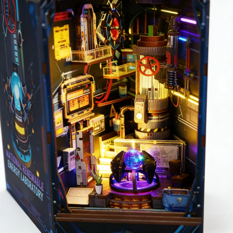 نموذج غلاف كتاب مختبر العلوم من OUZEY، مجموعة تجميع خشبية ثلاثية الأبعاد، مشروع تعلم الجذعية للمراهقين #2