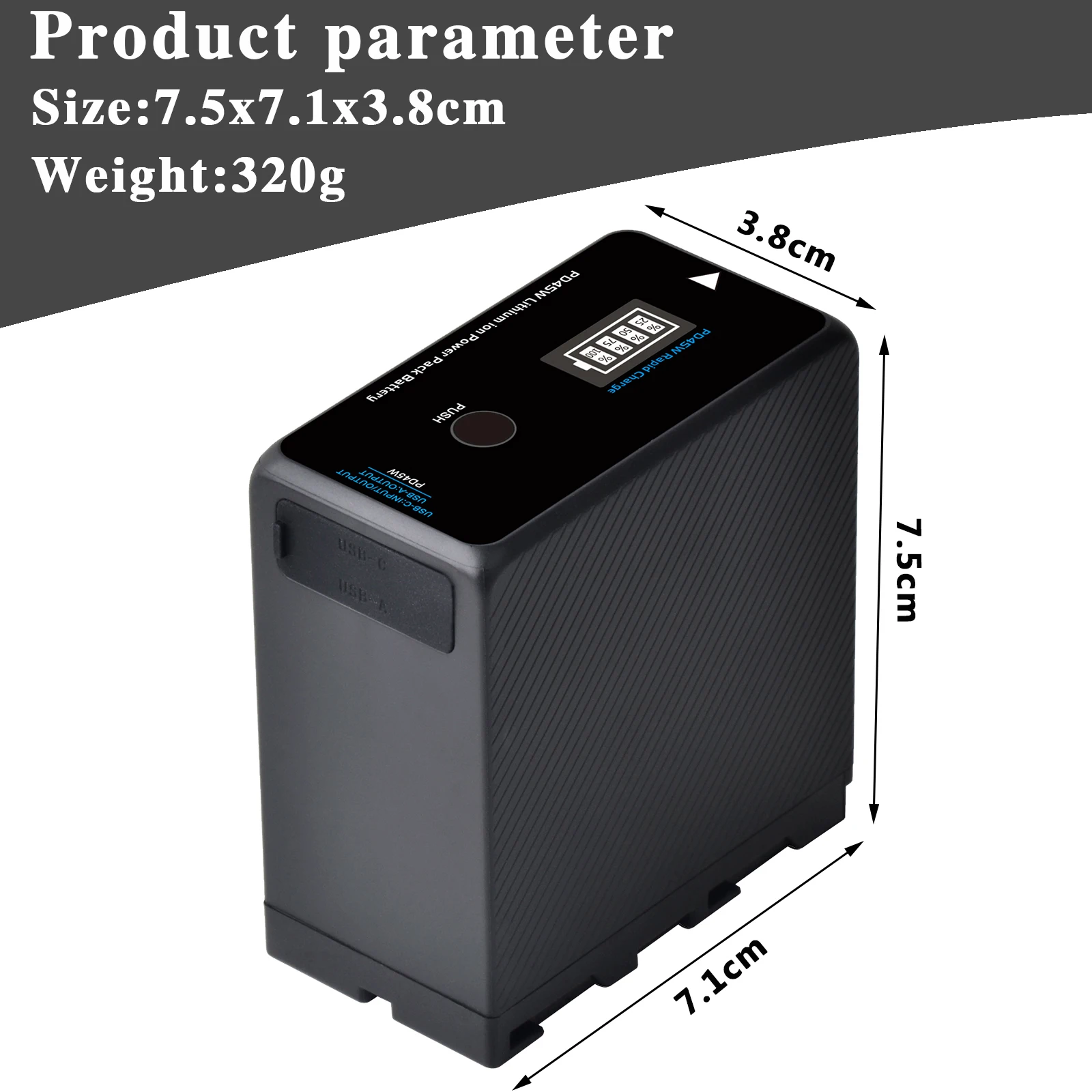 PD45-F970C 7800mAh Camera Li-ion Battery PD45W Output for Sony NP-F970 CCD-SC55 Camera Digital Batteries LED Video Light