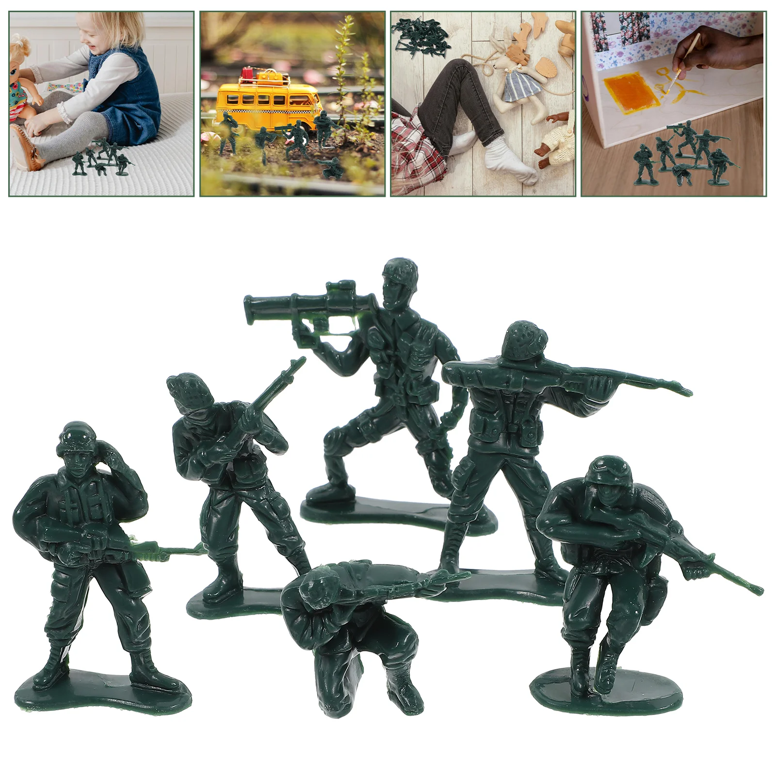 

100 Pcs Action Figures Toys Mini Tiny People Plastic Army Men Model Abs Sand Tray Miniatures Figurines