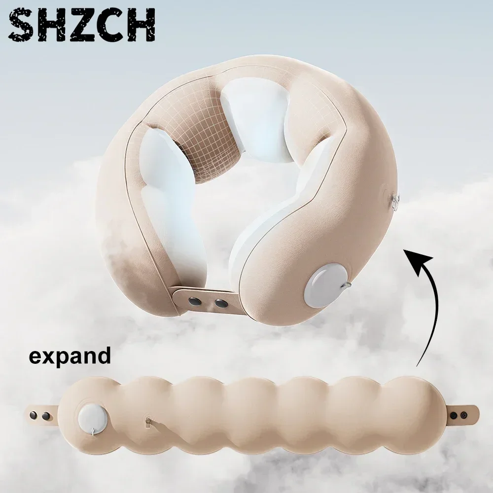 1 pc of compression inflatable neck pillow, portable adjustable U-shaped support pillow, office travel neck pillow