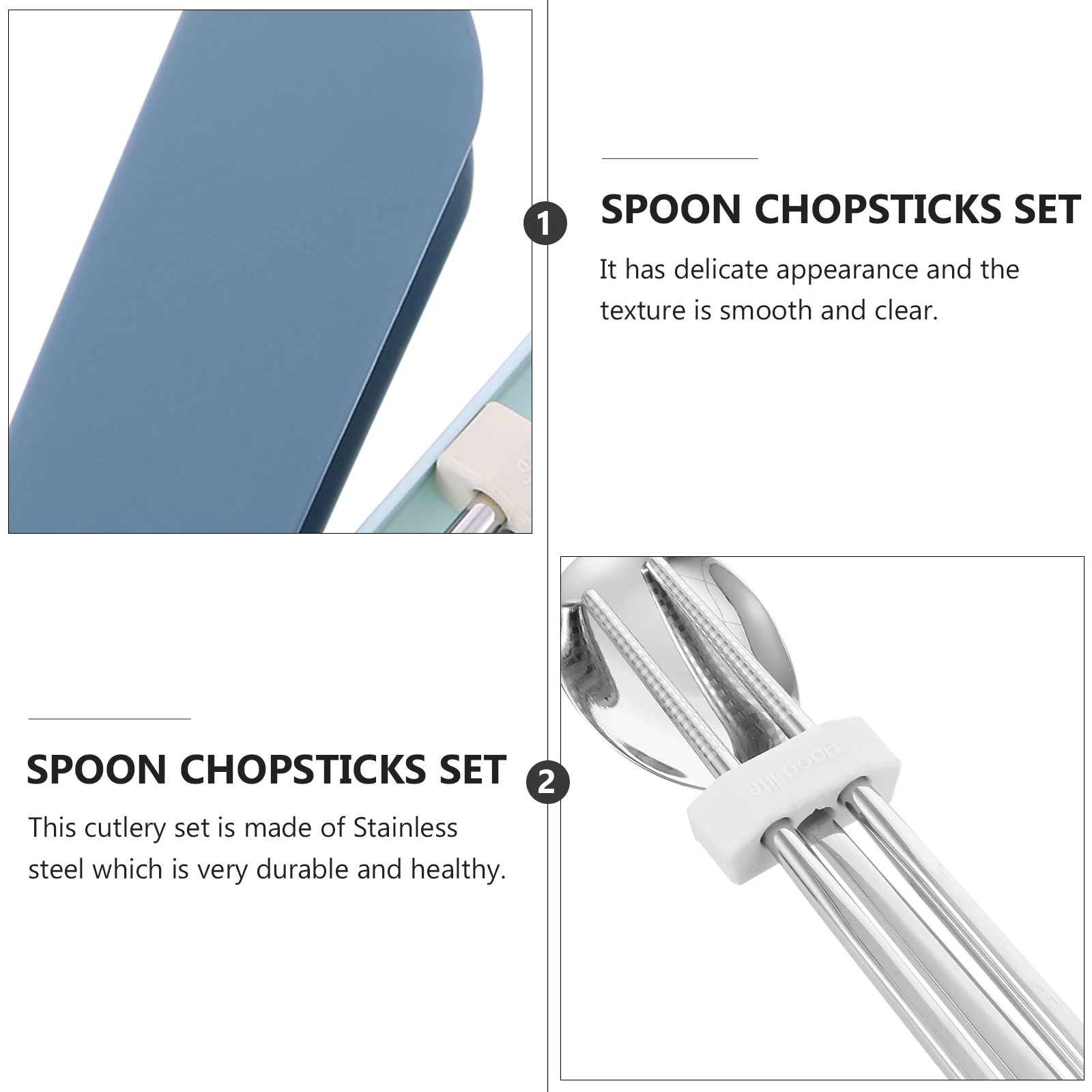 

Stainless Steel Cutlery Set Spoon Outdoor Chopstick Hiking Chopsticks Metal Travel Reusable Tableware Portable