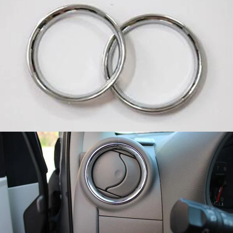 Accessories For Nissan Micra March K13 2011 2012 2013 2014 2015 2016 2017 Chrome A/C Air Vent Ring Cover Trim Car Styling Frame