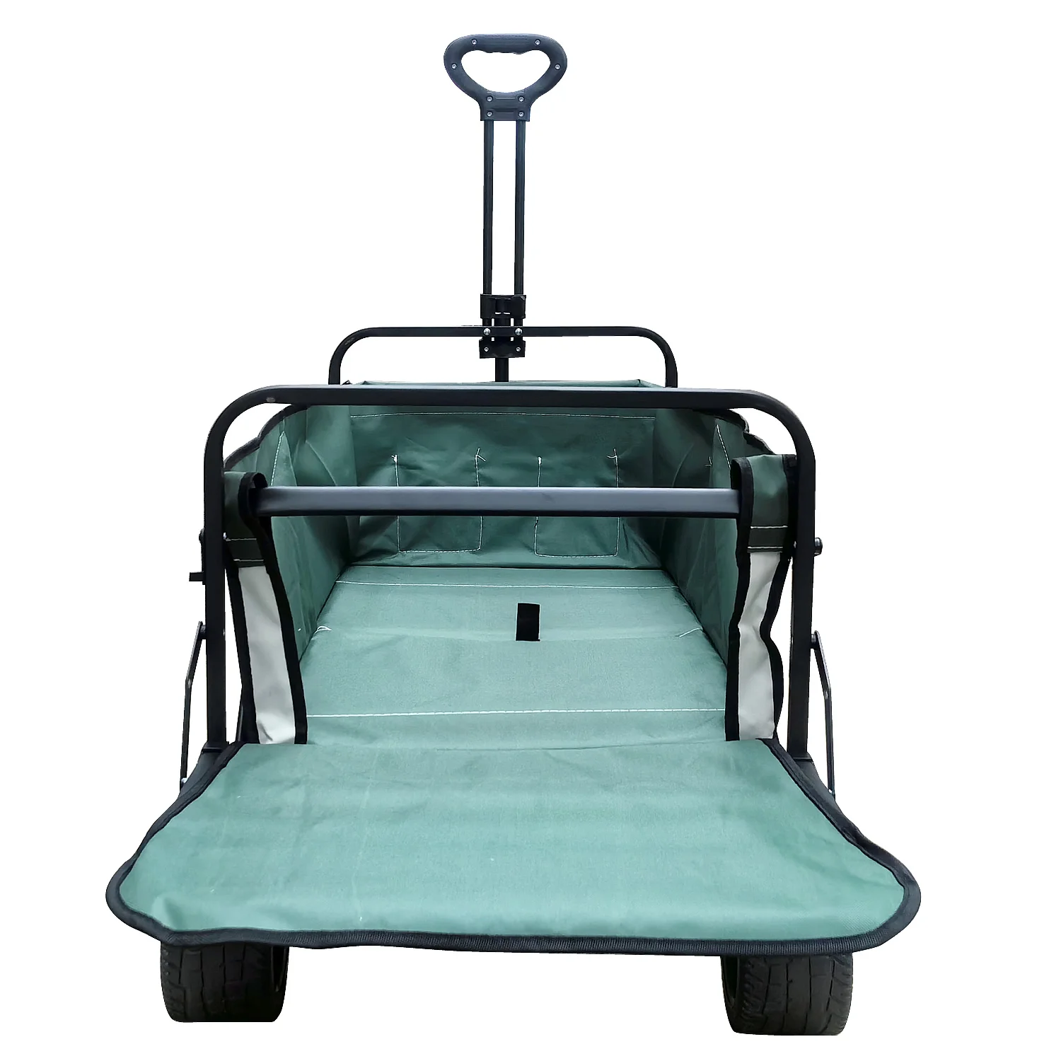 Aircraft Wheeled Cart Foldable Hand Pushing Outdoor Camping Trailer Pull Rod Rear Wagon Cart for Camping Picnic Trolley