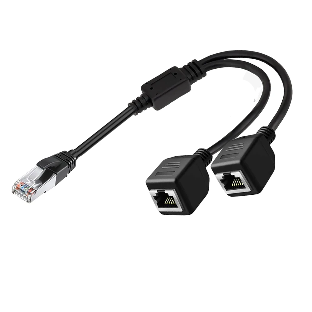 1 إلى 2 مقبس LAN إيثرنت شبكة RJ45 التوصيل الفاصل موسع محول موصل