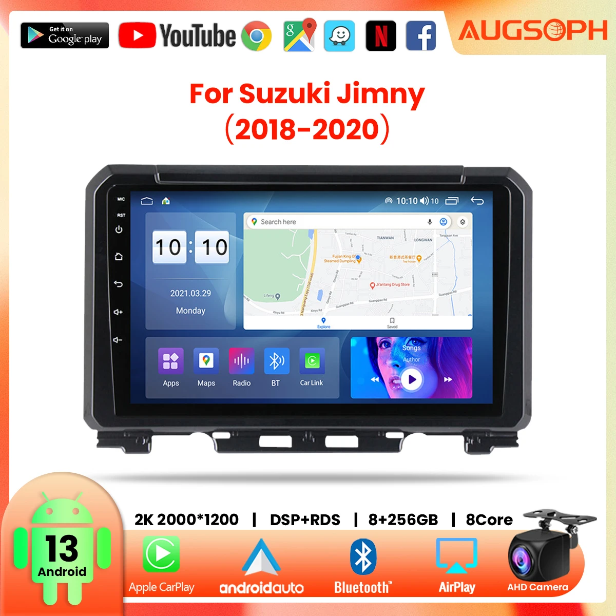 

Android 13 Car Radio for Suzuki Jimny 2018-2020,9inch Multimedia Player with 4G WiFi Carplay & 2Din GPS