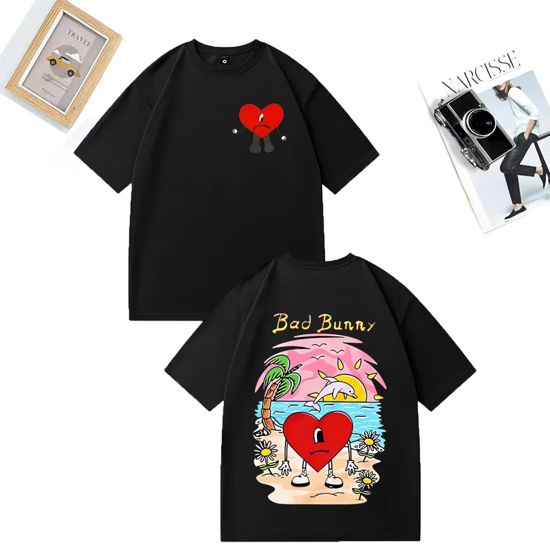 

Bad Bunny Un Verano Sin Ti Print T-shirt Men Women's Vintage Hip Hop Streetwear Tops Fashion Cotton Short Sleeve Unisex TShirts