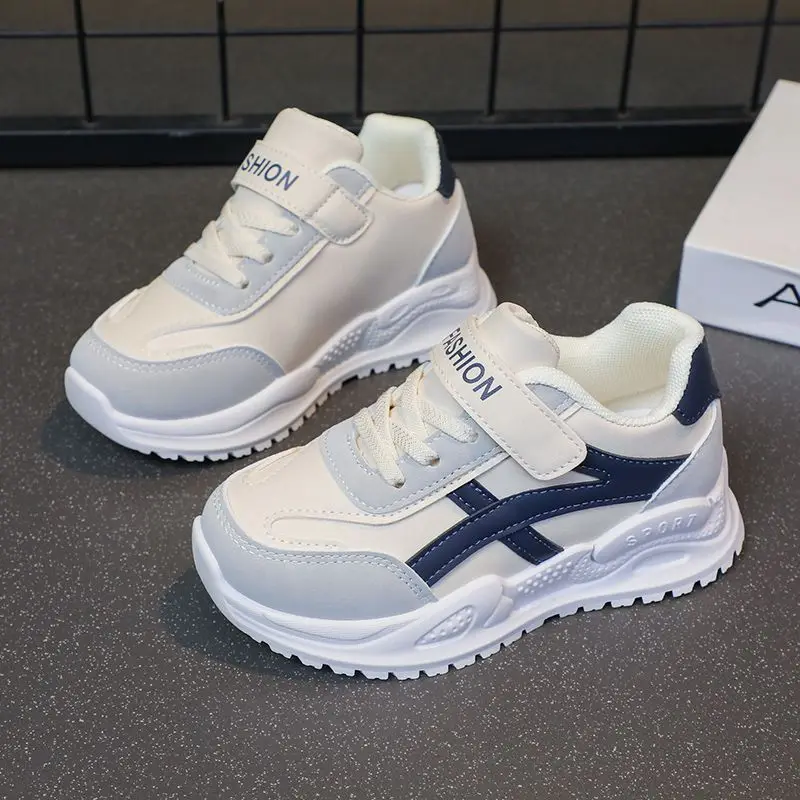 

Kids Faux Leather Sneakers Thick Sole Soft Cushion Shoes for Boys Girls 2026 Spring Autumn New Sport Running Style​