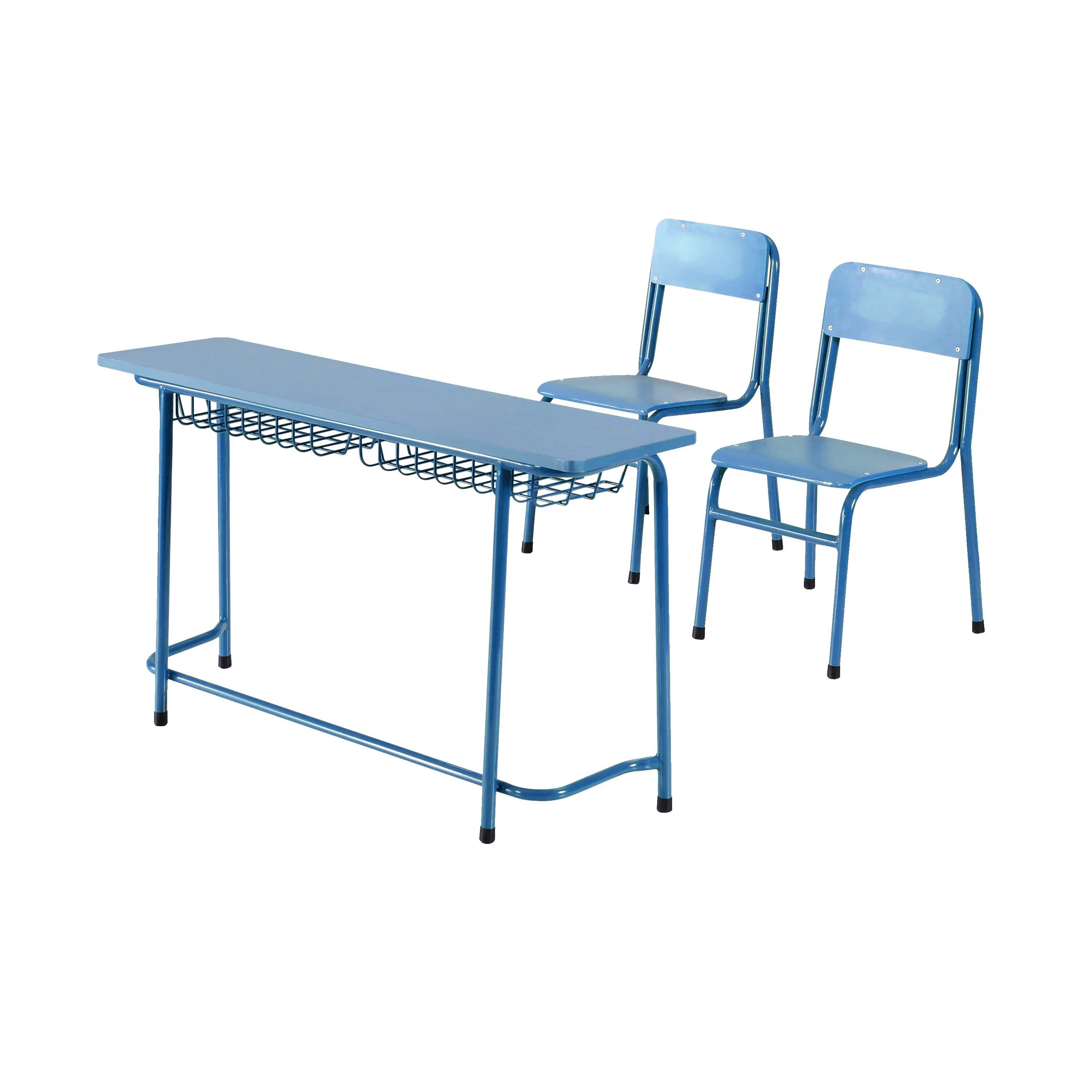 Training class primary and secondary school students steel and wood desks and chairs simple children thickened learning desks an