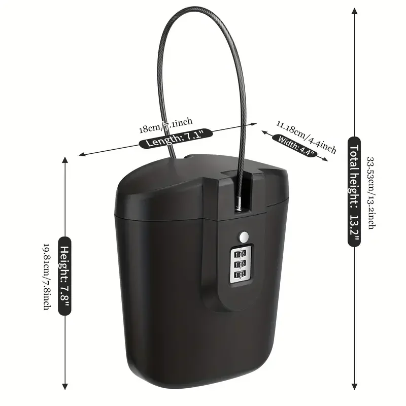 New Portable Beach Bucket Password Box Storage Outdoor Mini Mobile Phone Wallet Safe Portable Handle Designer Anti-fall