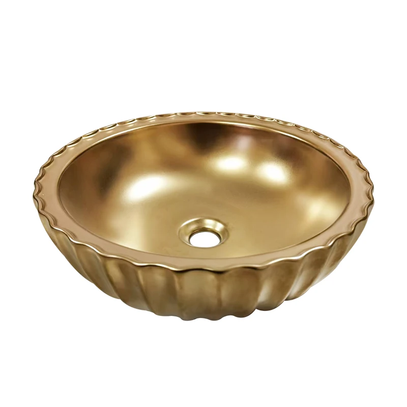 

Gold Art Sink Round Counter Above Sink Modern High Quality Sink