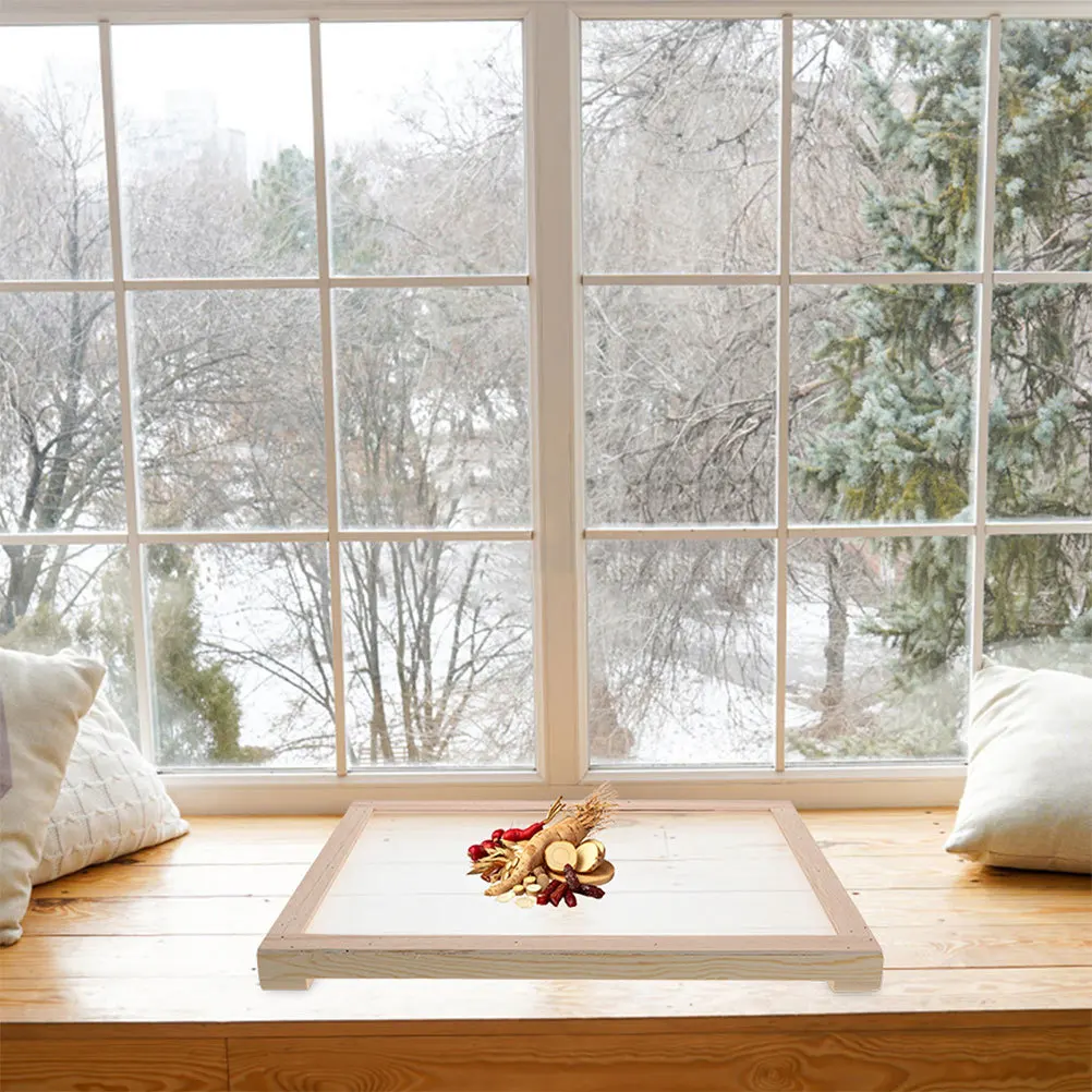 

2Pcs Mesh Drying Rack Herb Holder Rectangular Natural Wood Stackable Tray for Tea Leaves Medicinal Plants Medicinal Drying Rack