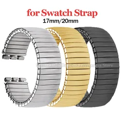 17mm 20mm Metal Elastic Wrist Band for Swatch Stainess Steel Watch Band Stretch Expansion Strap Men Women Replacement Bracelet