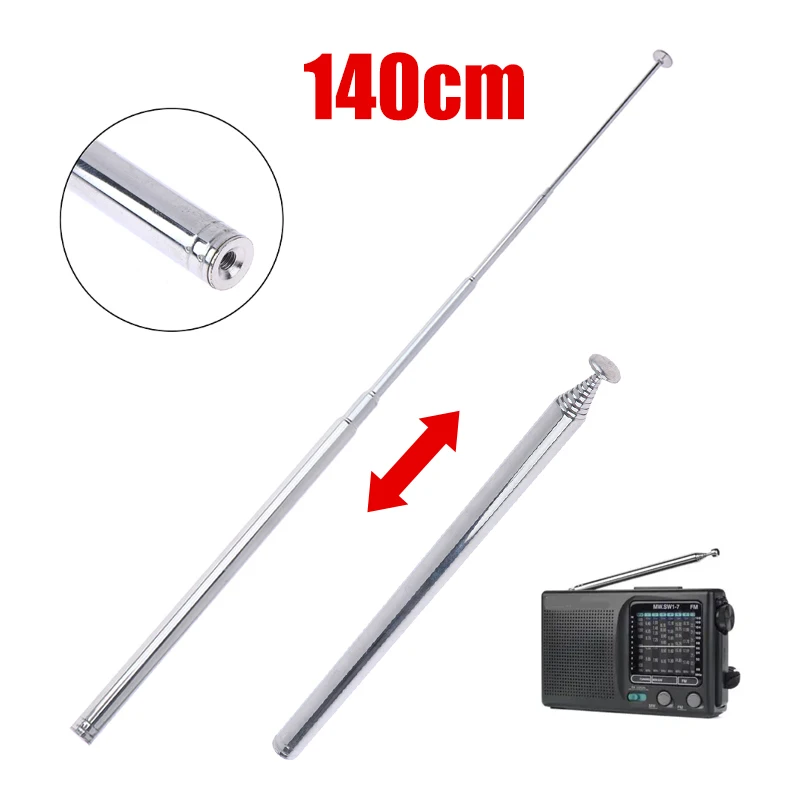 Hot 1Pcs 140 cm 10 Section Telescopic Antenna FM AM Aadio