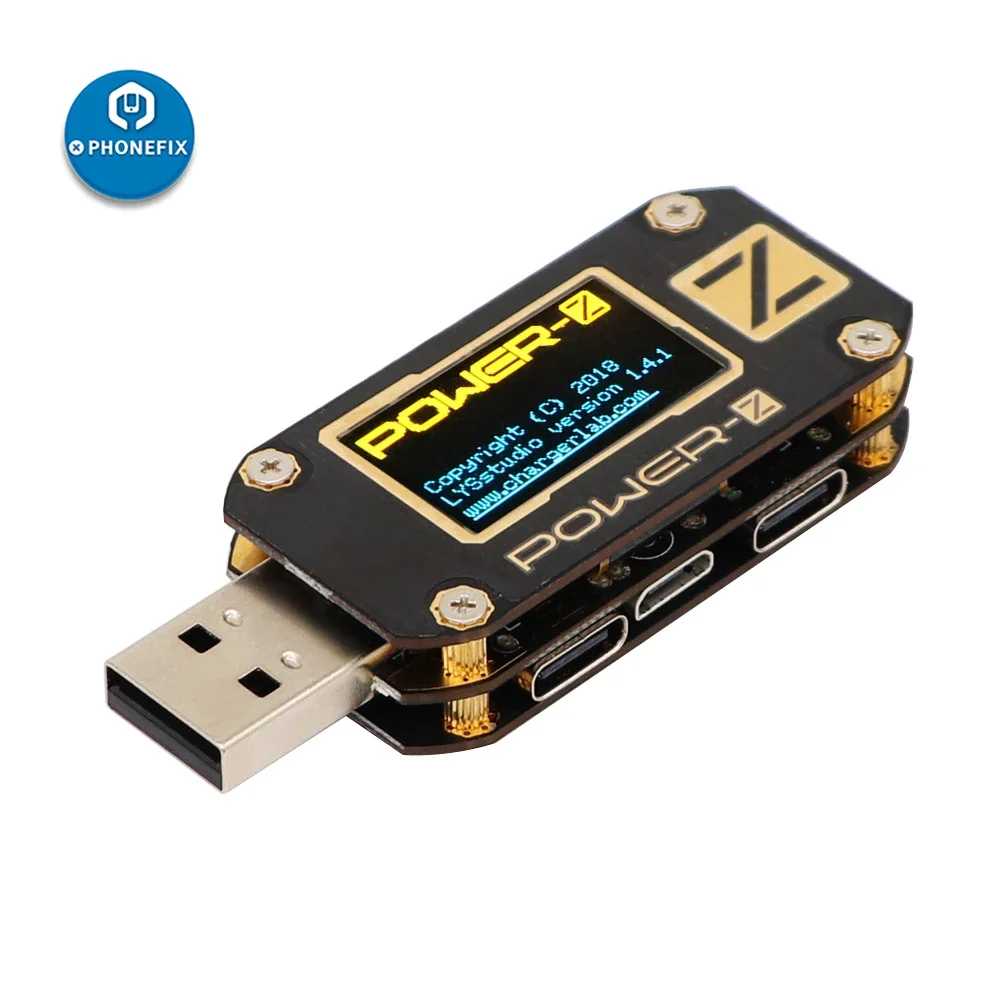 POWER-Z probador USB portátil KM003C USB-C voltímetro Digital amperímetro PD3.1/QC5.0 Detector de potencia de corriente de voltaje probador de banco