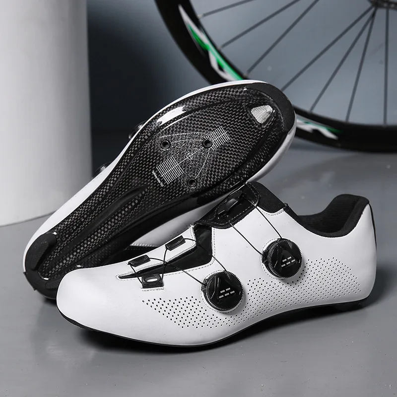 2024 New carbon fiber cycling shoes Men\'s women\'s carbon sole lock shoes road car hard sole carbon fiber cycling shoes