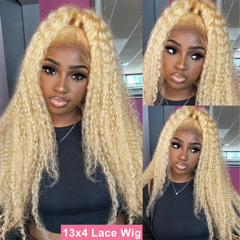 613 Honey Blonde 13x6 Curly Lace Front Human Hair Wigs 30 34 Inch Brazilian Deep Wave Color 13x4 Frontal Wig For Women