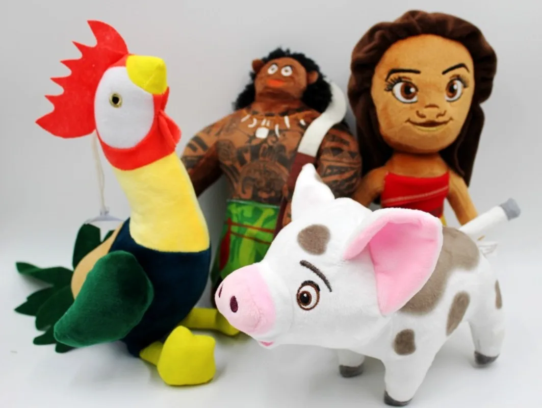 New Disney Toys Movie Moana Princess Maui Moyana Hei Pua Pig Doll Soft Cartoon Plush Dolls Kids Birthday Christmas Gift