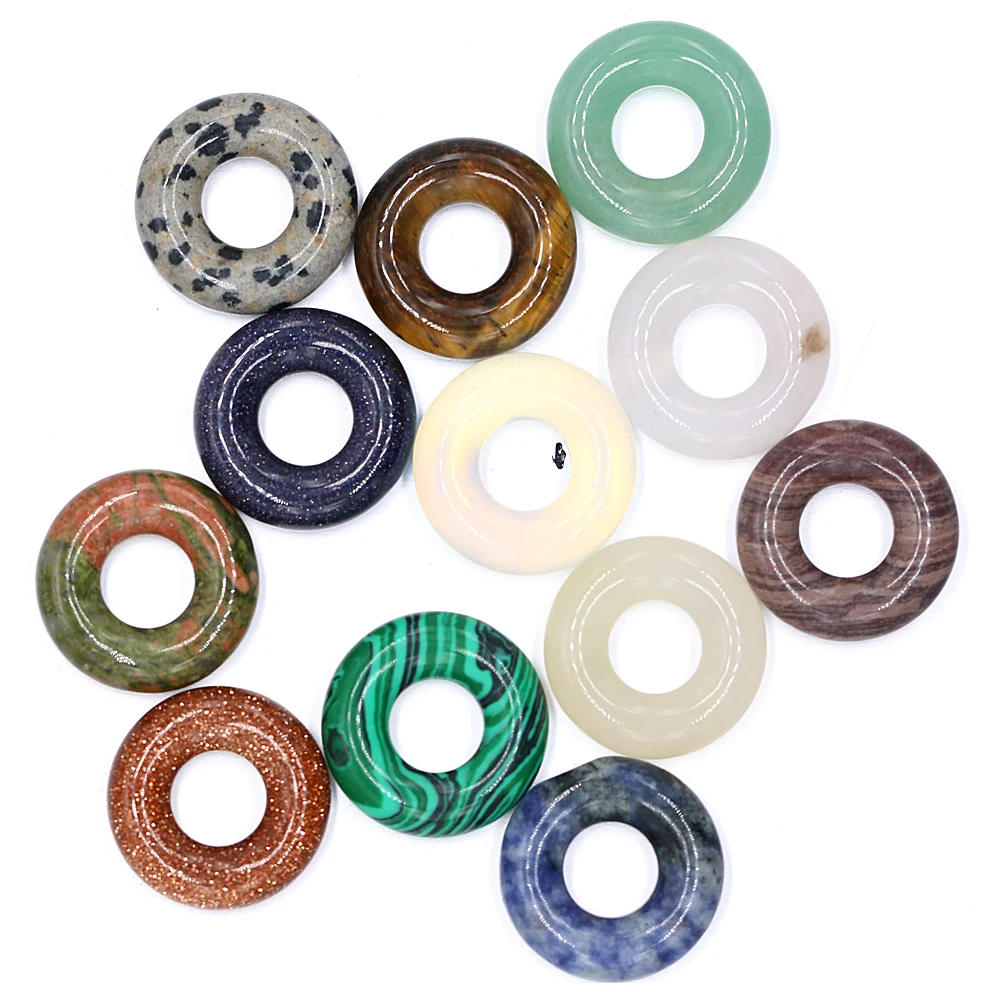 2Pcs טבעי אבן חצי חור חרוזים 6x20mm עגול קריסטל רוז קוורץ Unakite אופל Loose חרוזים תכשיטי ביצוע DIY אביזרים