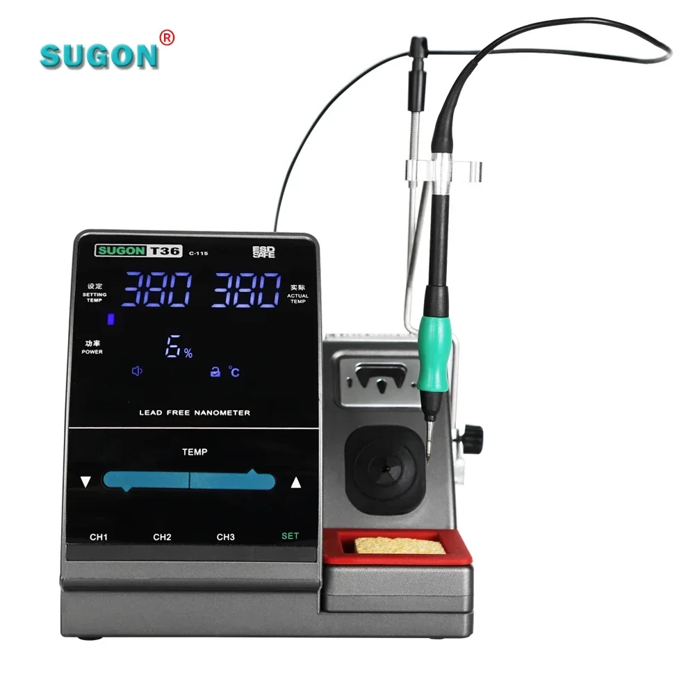 Sugon T36 stasiun besi solder listrik, las Nano profesional menyesuaikan suhu 120W