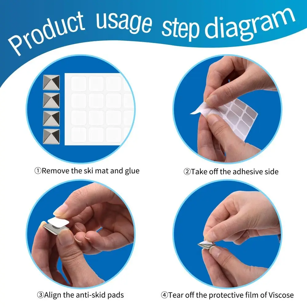 

10 шт., подушечки для сноуборда из цинкового сплава, портативные, обеспечивающие дополнительную ручку, ручка для сноуборда, подушечки для сноуборда, пирамидные шпильки, противоскользящие