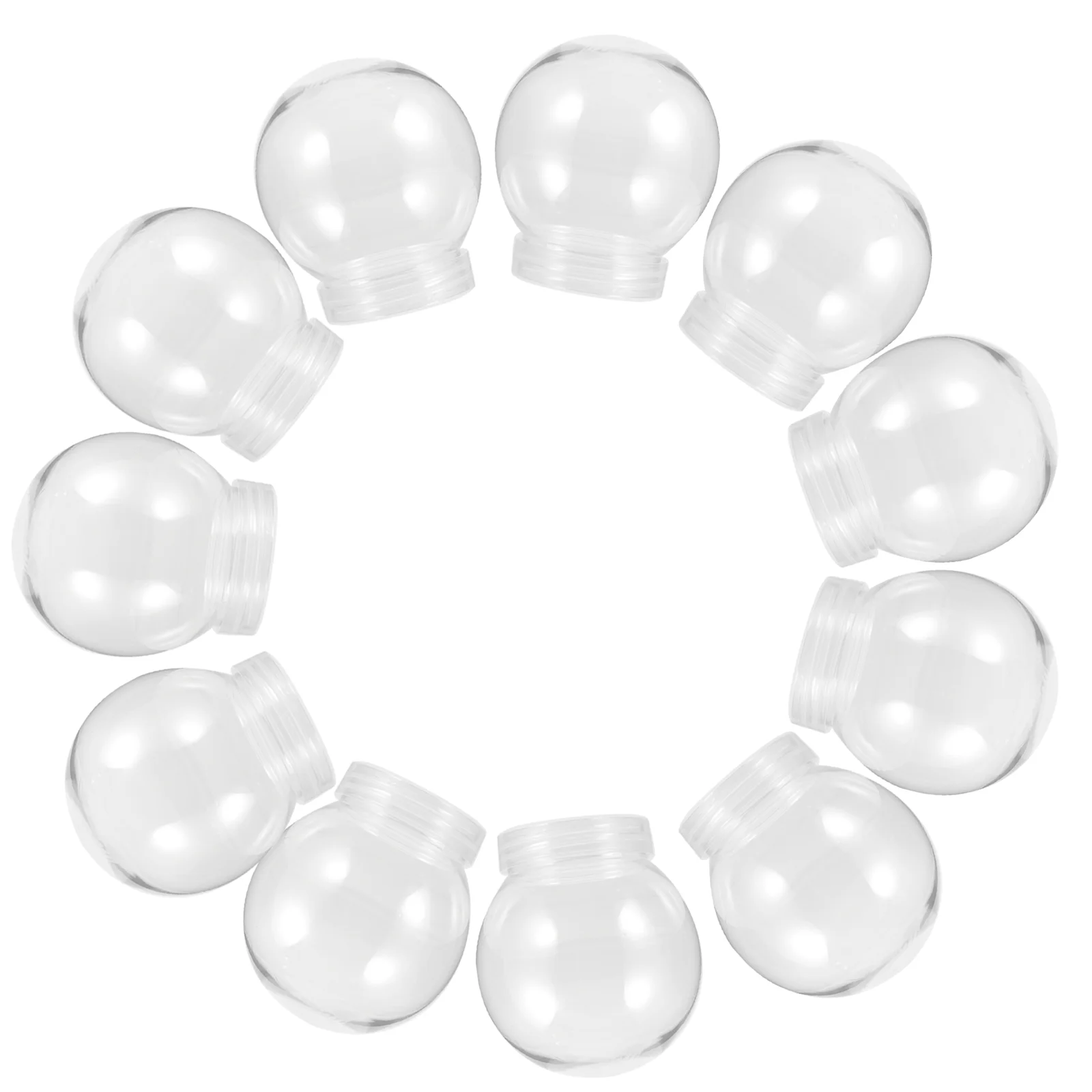 

10 Pcs DIY Transparent Plastic Water Ball Snowball with Screw Cap 10pcs (300ml Cap) Clear Globes Mini Empty Shape Prop Small