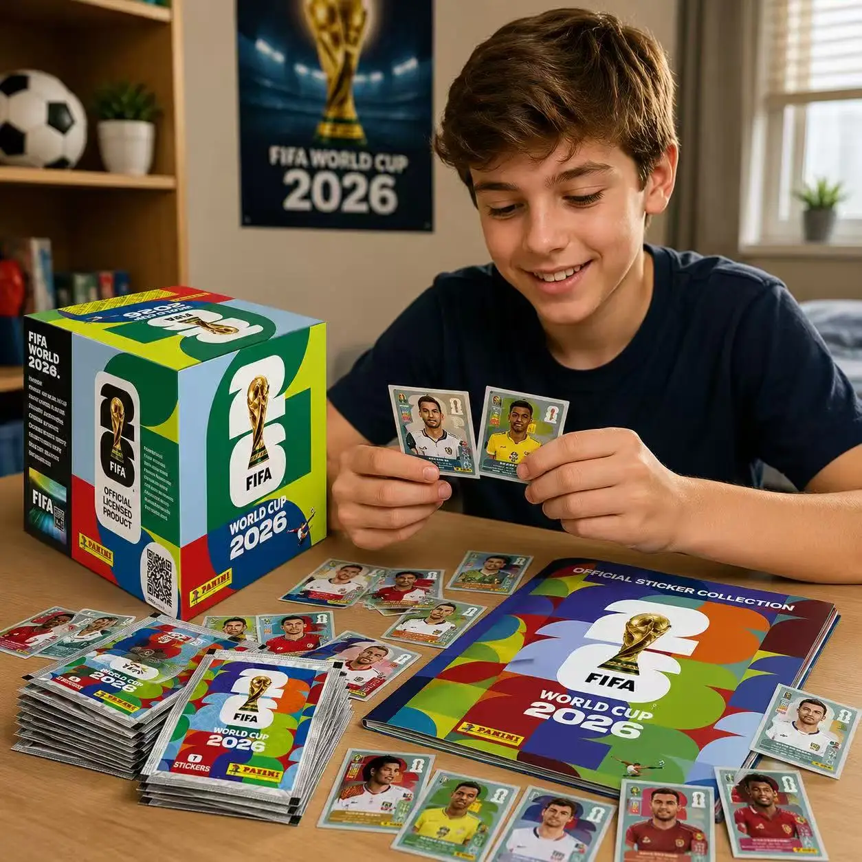 2026 Panini FIFA World Cup Football Sticker Collection Album Box Trading Cards Pack Collectible Soccer Fans Gift Kids Adults