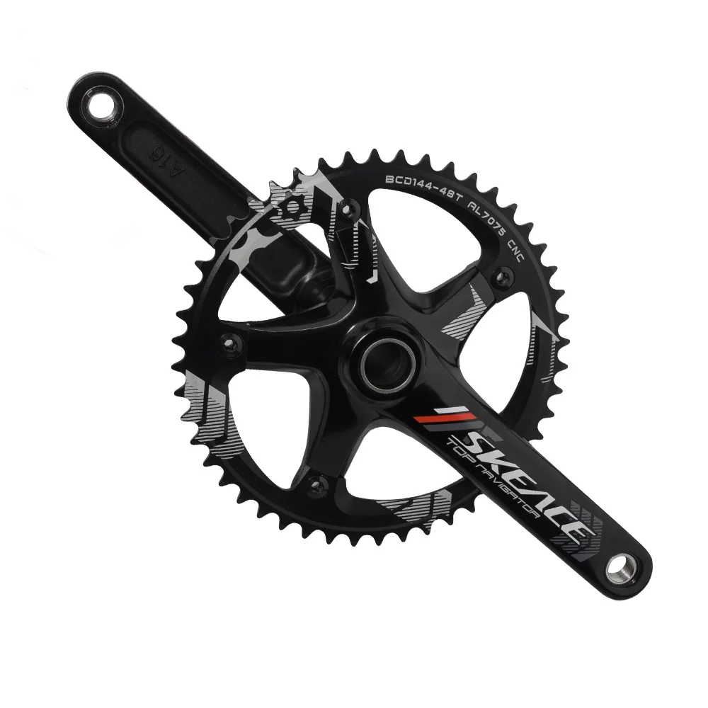 

SKEACE High Strength Aluminum Alloy Fixed Gear Crank 48T 3D Density Forging Integrated Crankset 144BCD BMX Racing Bicycle Part