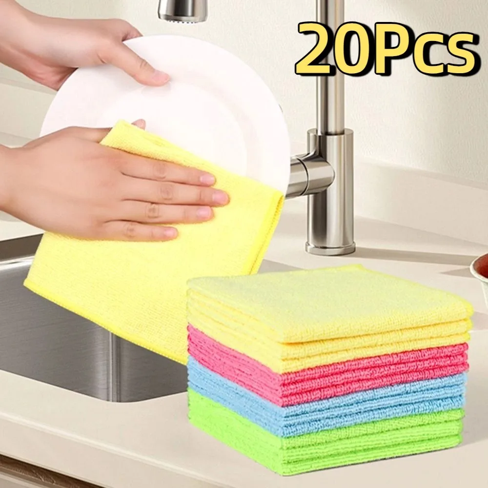 

20 шт. 30x30 см чистящие салфетки из микрофибры, мягкие многоразовые супервпитывающие салфетки, многофункциональная универсальная тряпка для чистки автомобиля, ванная комната