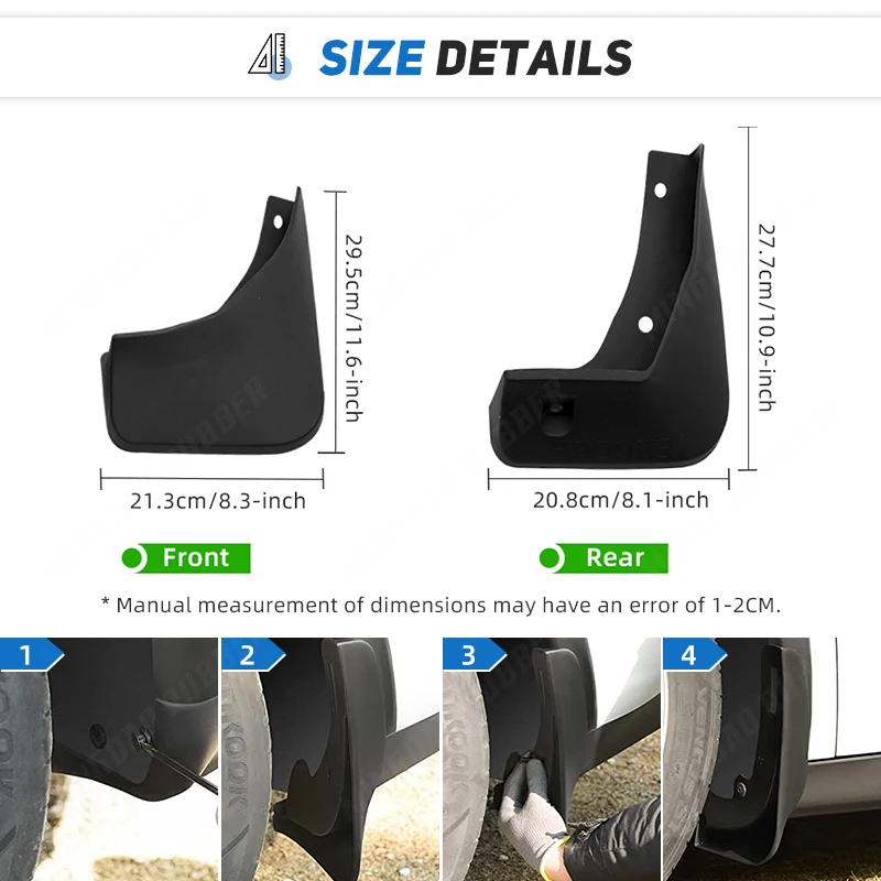 For Opel Mokka X Vauxhall Buick Encore 2013 - 2019 Mudflaps Splash Guards Front Rear Set Mud Flaps Mudguards 2014 2015 2016 2017