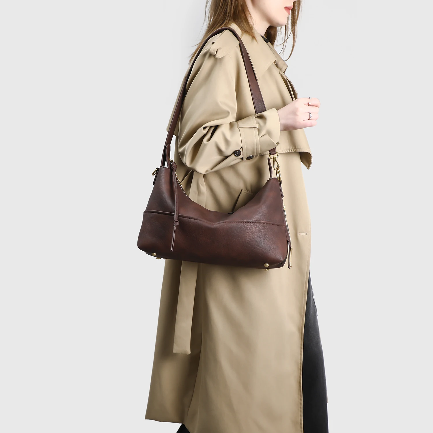 2026 موضة جديدة عالية الجودة لينة بولي Leather الجلود سعة كبيرة التنقل الإبط حقيبة يد عادية تنوعا حقيبة كتف الاستخدام اليومي