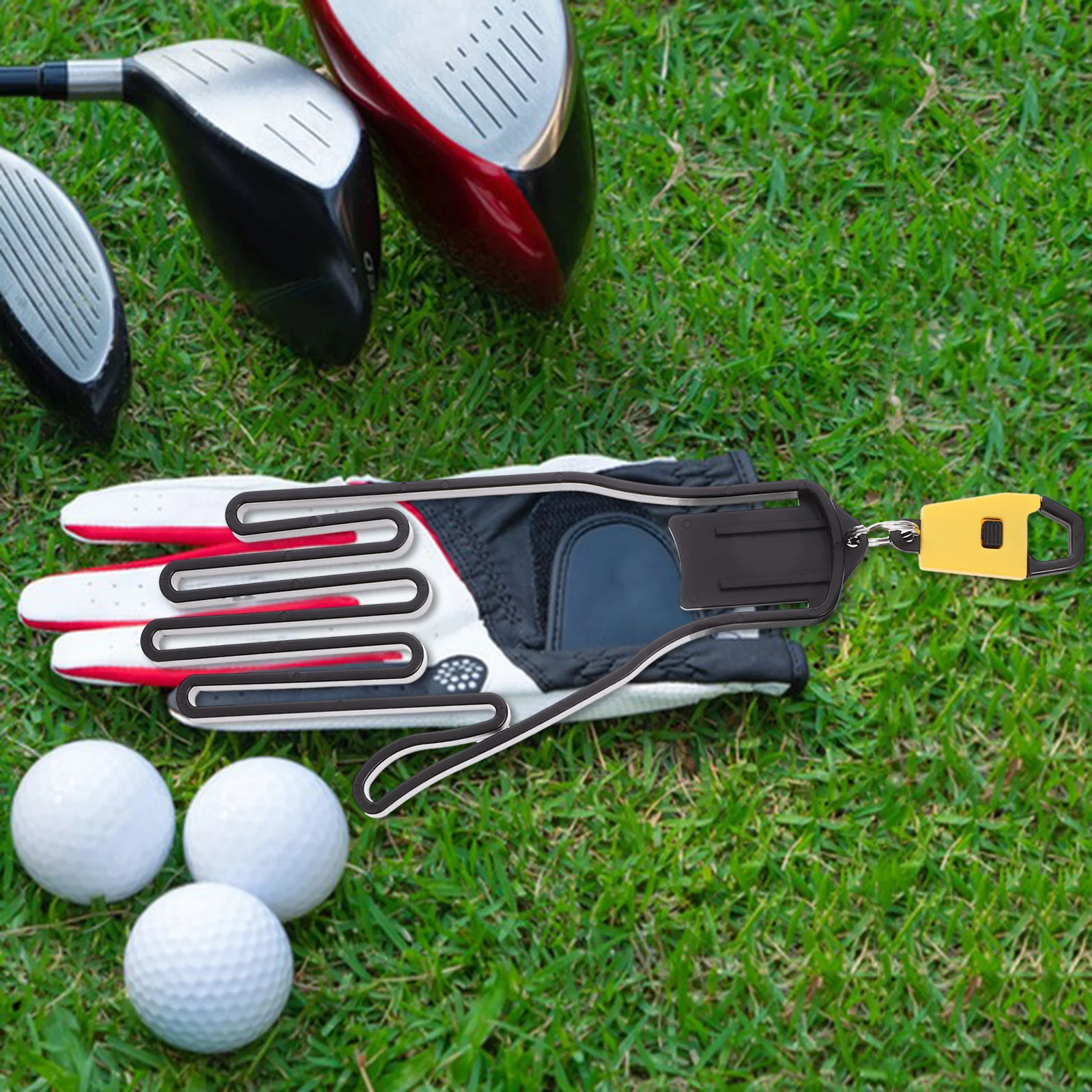 Gloves Racks Hand Shape Holder Yellow Color Stand Out Golf Bag Quick Storage Easy Hanging Portable Support Golf Glove Holder