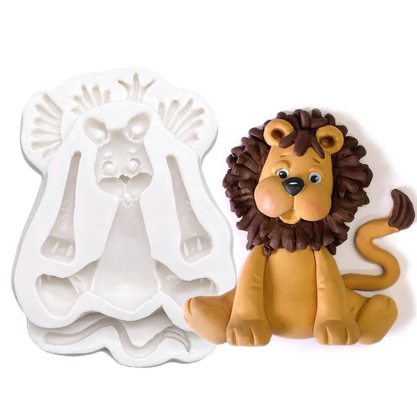 Monkey Lion Bunny Elephant Giraffe Silicone Sugarcraft Cupcake Baking Mold Fondant Cake Decorating Tools