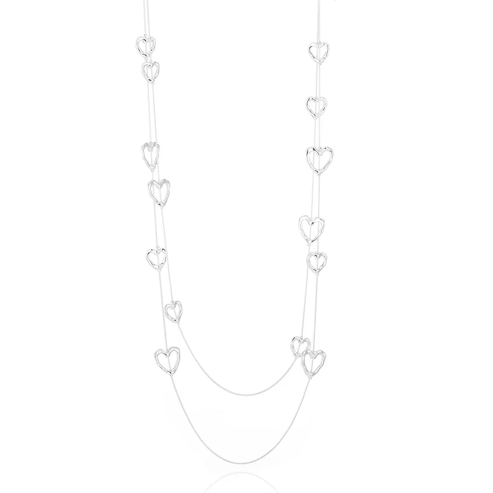 

Kaseakia Heart Shaped Chain Sweater Long Necklace for Women Fashion