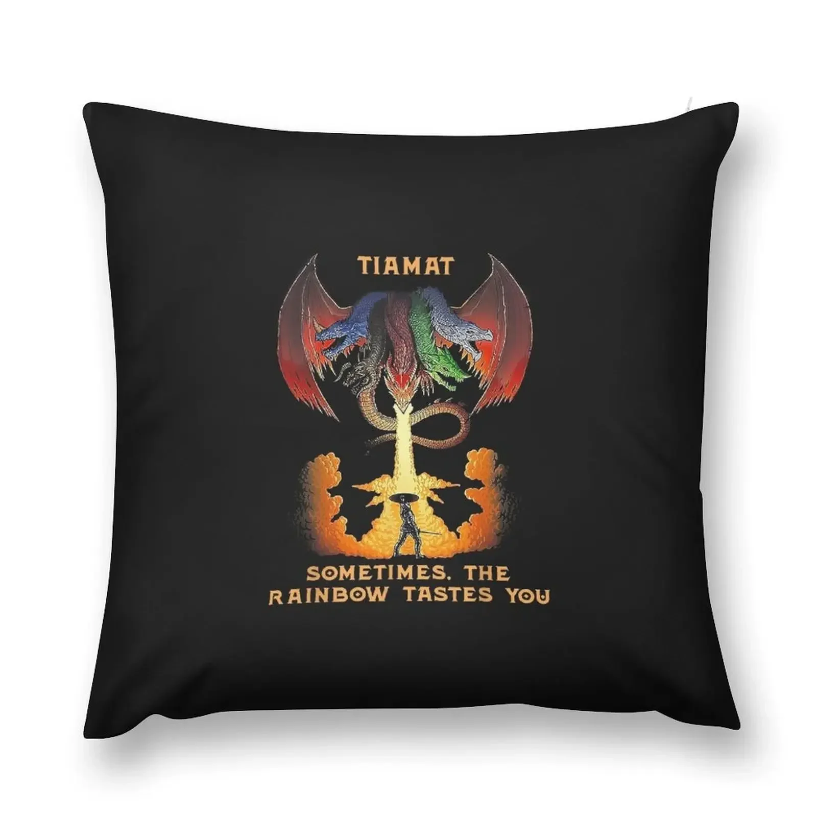 Dragon Tiamat Sometimes The Rainbow Tastes You Throw Pillow anime girl Elastic Cover For Sofa Pillows Aesthetic pillow