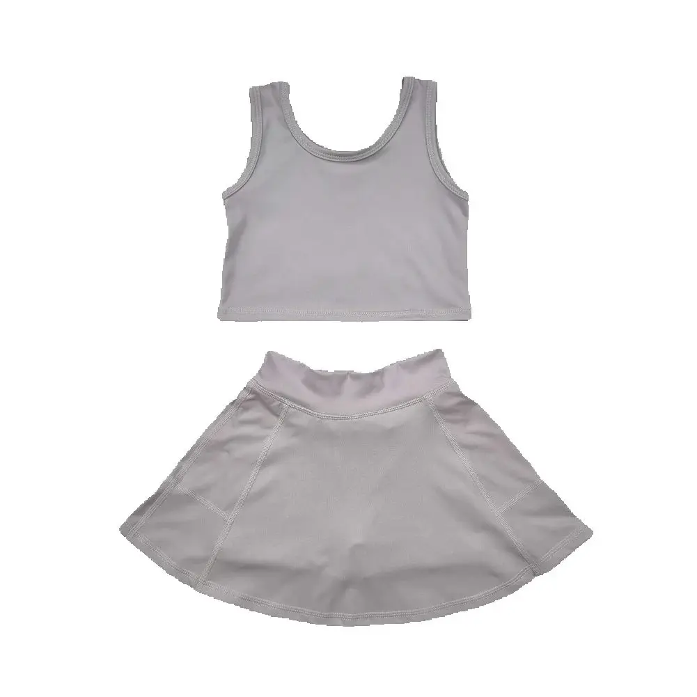 

New Hot Sale Baby Girls Swimsuits Baby Girls Gray Vest Athletic Active Wear Top Shorts Skirts Clothes Sets Dress Set Toddler
