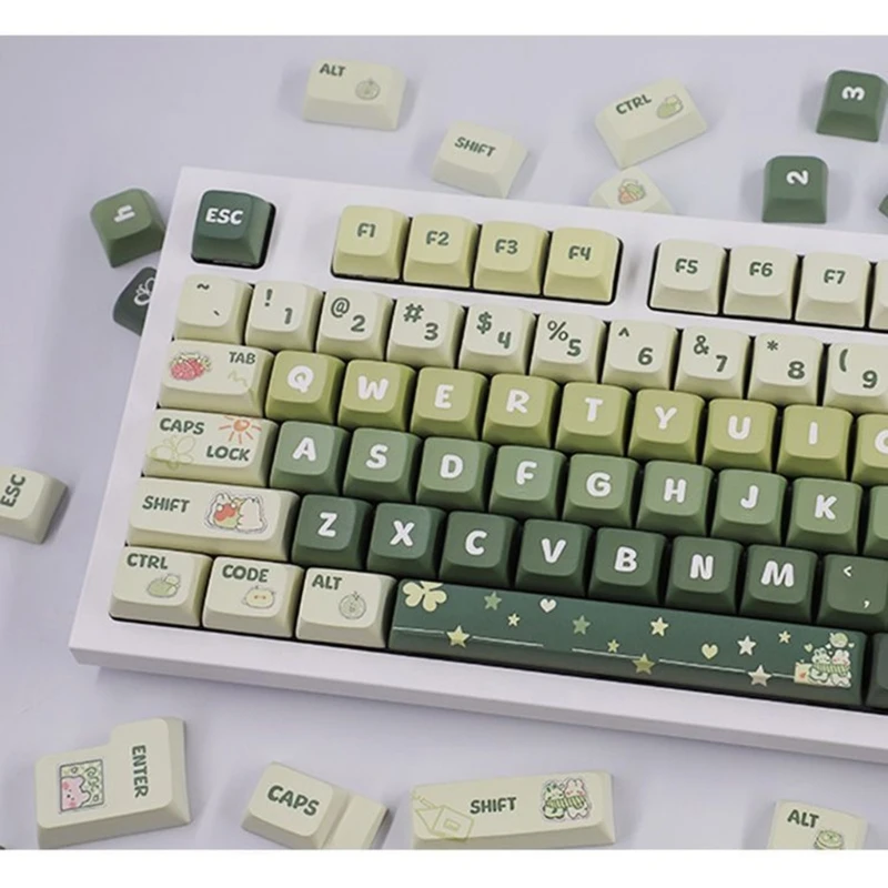 133Keys Green Theme XDA Keycaps PBT DyeSublimation Keycap für mechanische Tastaturen Game Keycaps Switches