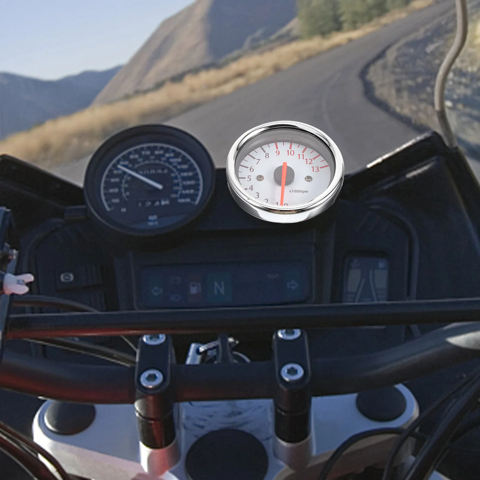 

Motorcycle Speedometer 13000 Gauge High Precision Sensor Easy Read Pointer Fast Installation Compatible With Most