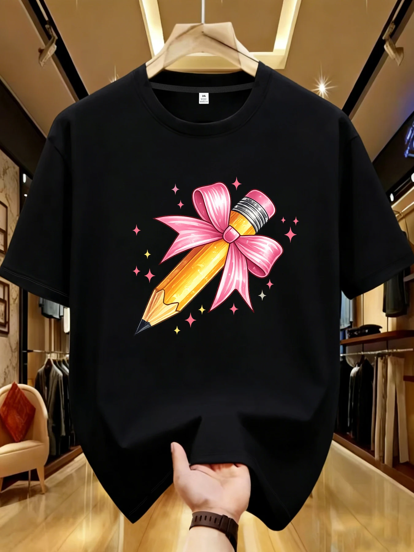 

【WDS01238】Женская футболка с круглым вырезом и принтом карандашным рисунком, больших размеров, летняя, повседневная, в уличном стиле, женская футболка с коротким рукавом в стиле Джокер