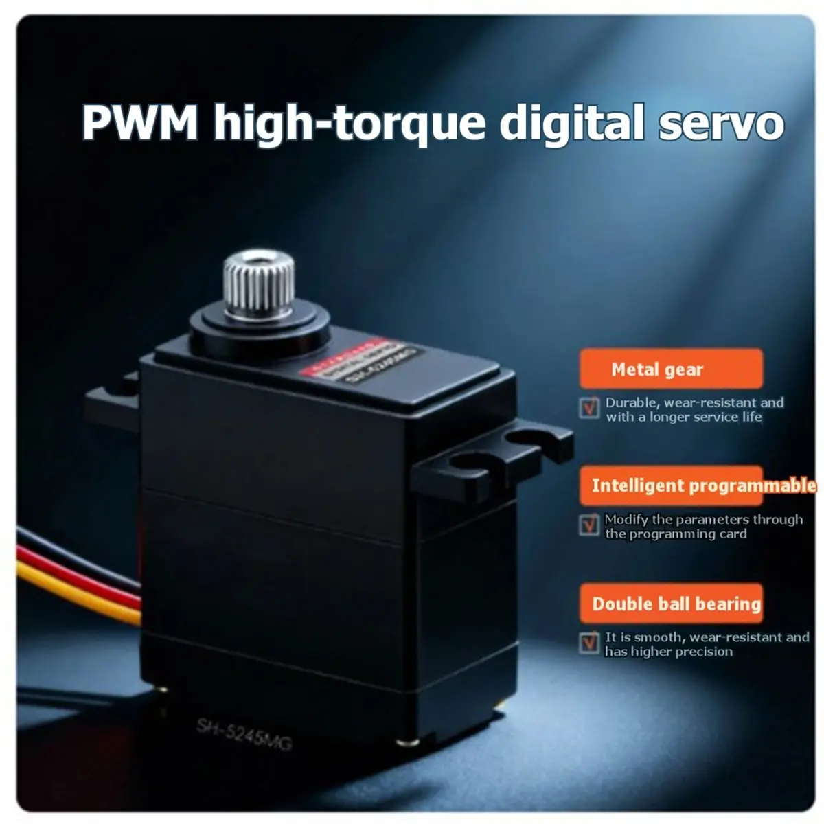 15KG 5245MG Metal Gear Digital Servo High Torque Motor Long Lifespan Digital Servo with HFP-3 Programming