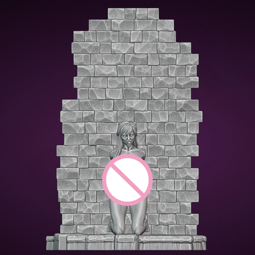 

1/24 Kneeling Sexy Slave NSFW Resin Figurine Toy Unpainted GK Doll Unassembled 3D Print Assembly Miniature Reduction Statue Toy