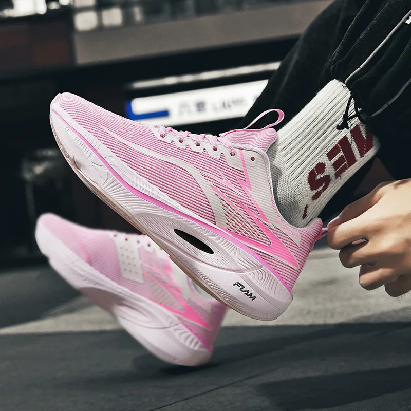 احذية الجري الرجالية تنفس الدانتيل متابعة لوحة الكربون أحذية رياضية الرجال مريحة مقاومة للاهتراء المضادة للانزلاق أحذية رياضية كاجوال الرجال #4