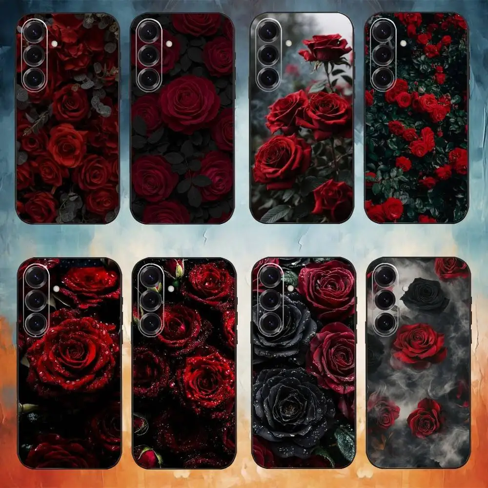 

Dark roses Phone Case For Samsung Galaxy A73,A72,A71,A70,A53,A52,A51,Others Soft Black Cover