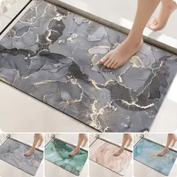 Marbling Pattern Bath Mat Super Absorbent Shower Room Indoor Doormats Washable Easy Clean Diatomite Rugs Washroom Floor Carpet