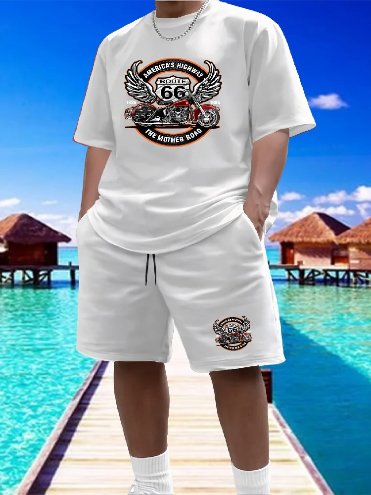 

New Men's Two-piece Set Including Mesh T-shirt and Shorts for Sports, Fitness Training, Running and Quick-drying T-shirt Set