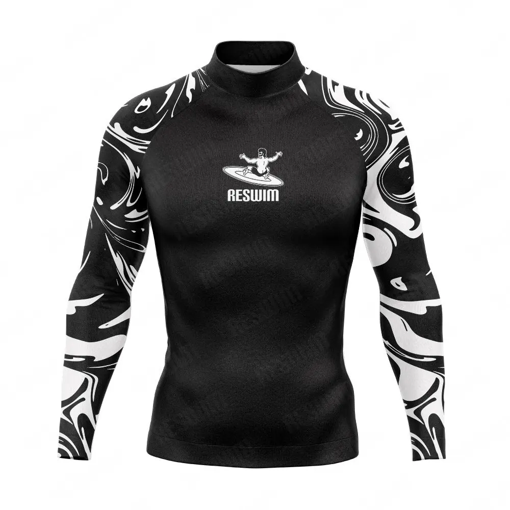 

New Summer Men's Rashguard Swimwear Long Sleeve Swim Surf T-shirt UPF 50 Beach Surfing Diving Swimsuit Rash Guard Tights Clothes