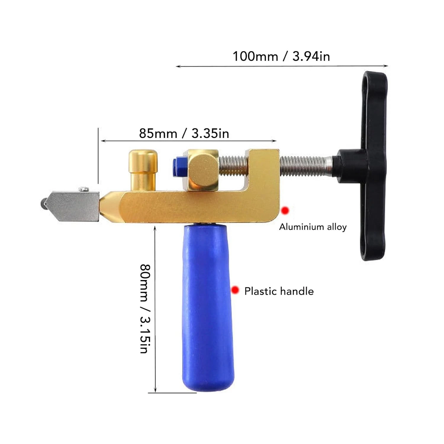 290g Gold Glass Tile Cutter Hand Tool Integrated Handheld Boundary Opener Alloy  for Ceramic Cutting DIY  Decoration Constructio