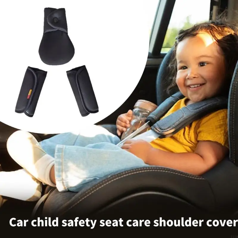 Pacote 3 protetores assentos segurança infantil Tampa tira poliéster respirável para carrinhos carrinhos e