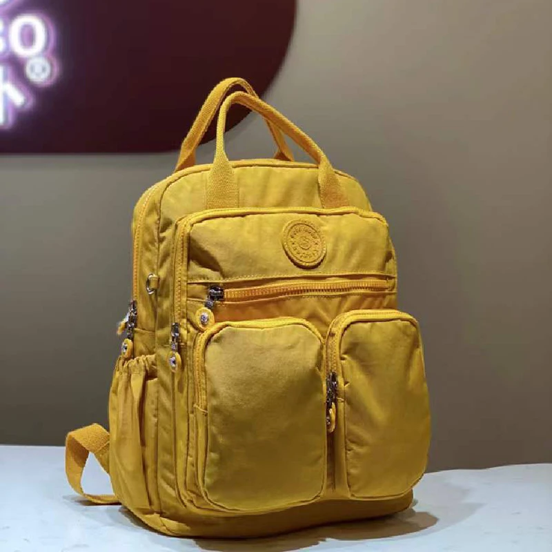 Sac à dos de loisirs en nylon léger pour femme, grande capacité, multi-poches, étanche, petit sac à dos de voyage avec sac d\'ordinateur de 14 pouces