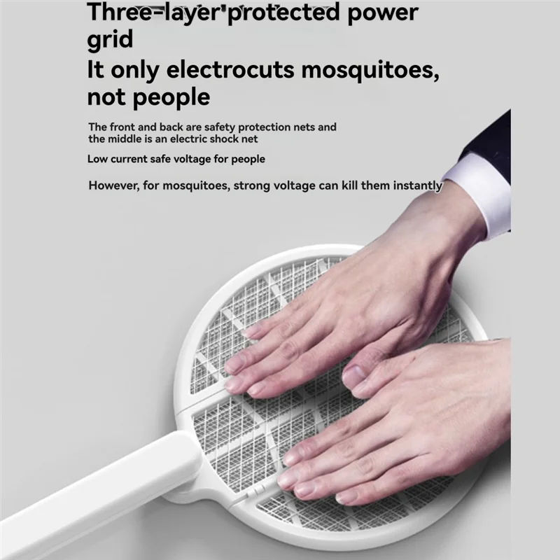 B58B-Foldable Electric Mosquito Swatter Rechargeable 2-In-1 Automatic Attracting Lamp Portable